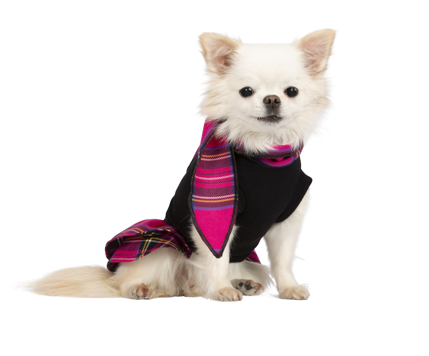 KELLY elegant dog dress in Tartan pattern.