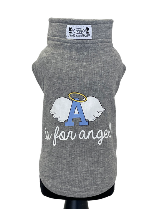 ANGEL sweatshirt in cotton with contrasting print. Luxury clothing for dogs 100% Made in Italy.
