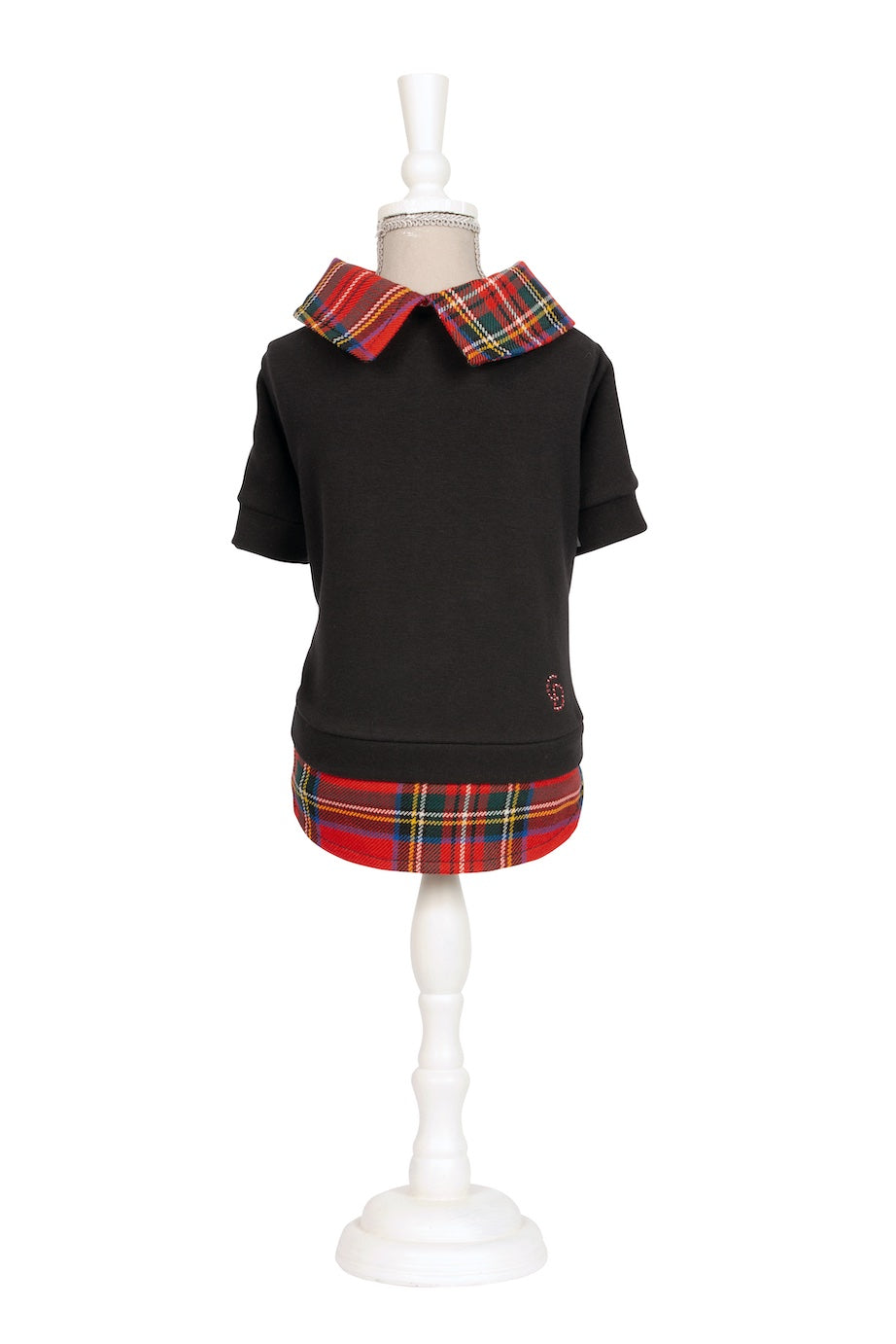 Blade - Sweatshirt for dogs in cotton and tartan patterned pure virgin wool details.