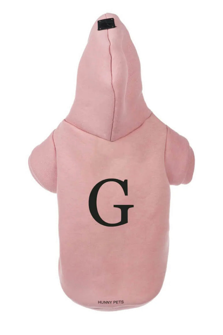 Customizable super chic hooded cotton sweatshirt. Luxury chic clothing for your Pet.