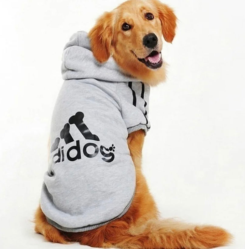 Felpa Super Fashion con cappuccio Adodog. Abbigliamento casual chic per cani, gatti e animali domestici.