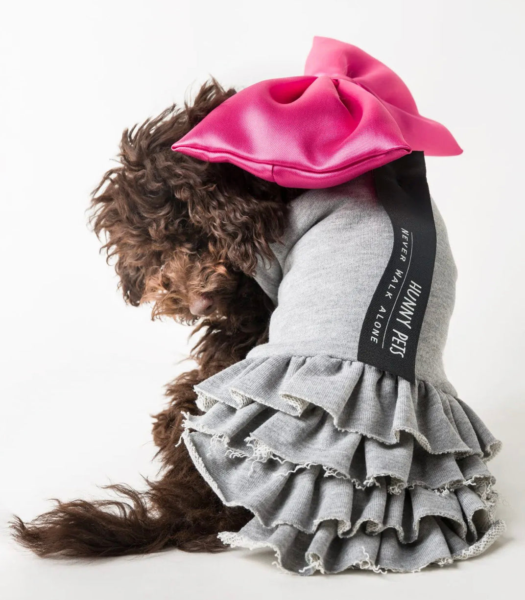 Sweatshirt with warm and super chic ruffles. Made in Italy luxury clothing for your Pet.