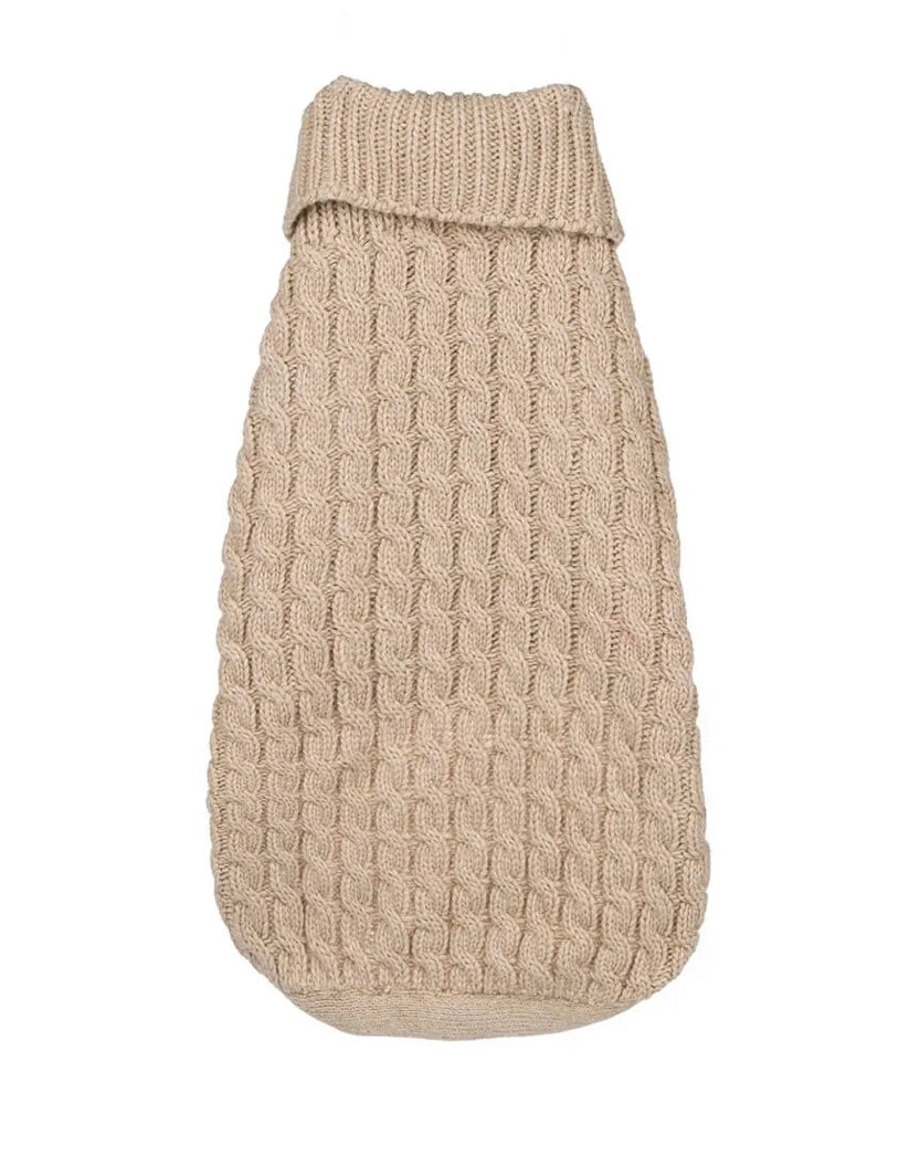 Must have 4 season basic cable knit sweater. Luxury chic clothing for dogs, cats and pets.