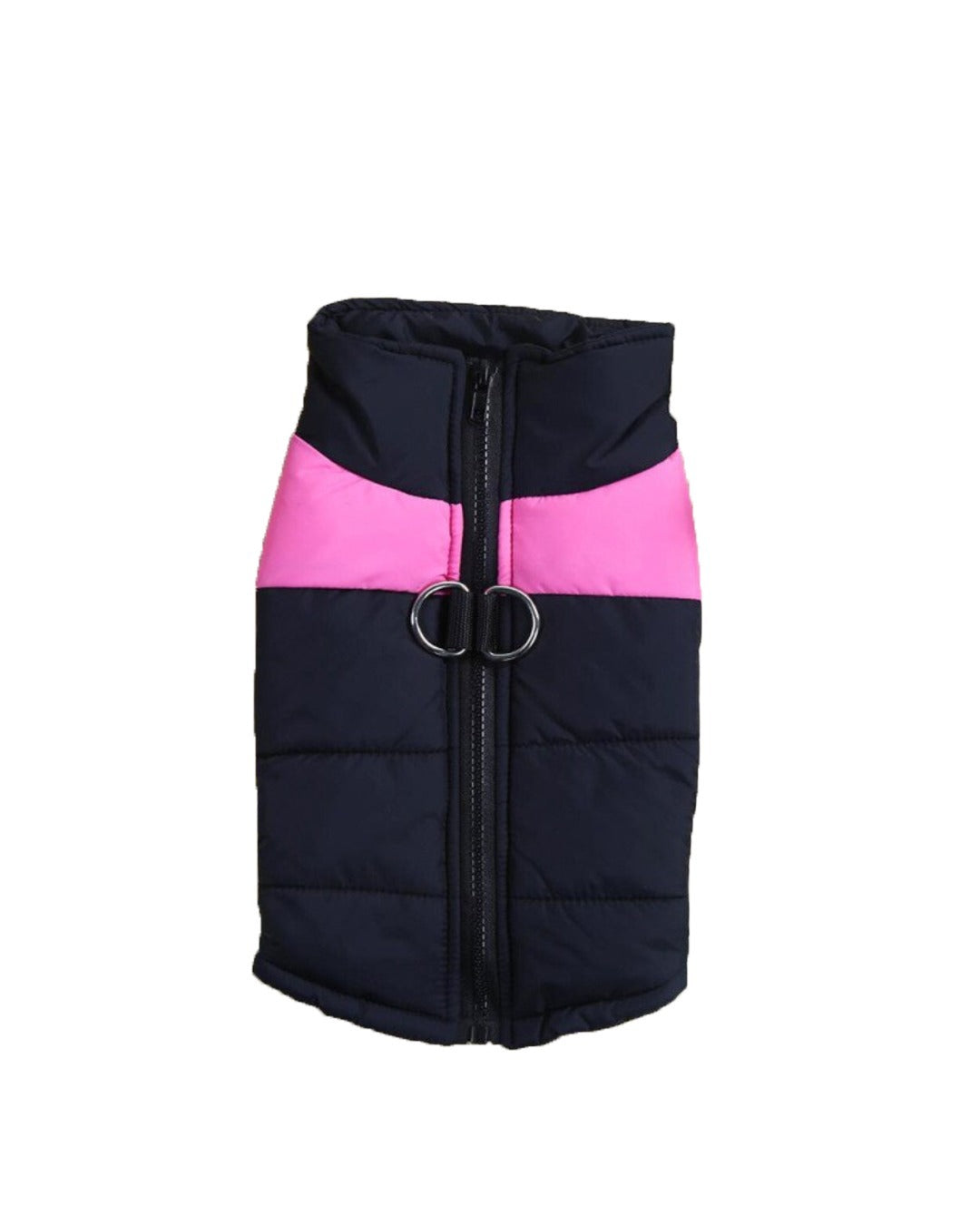 Padded down jacket with integrated bib. Clothing for dogs, cats and pets.