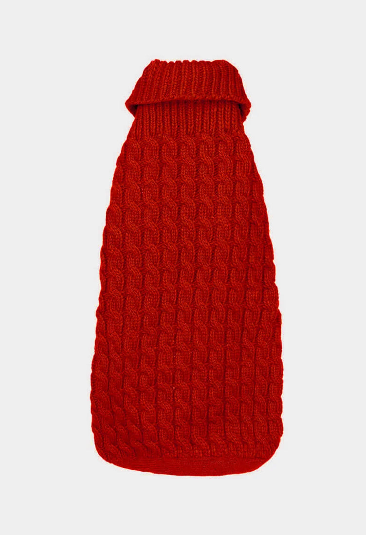 Must have 4 season basic cable knit sweater. Luxury chic clothing for dogs, cats and pets.