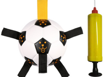 Interactive soccer ball on rope for outdoor training. Luxury chic accessories and toys for dogs, cats and pets.