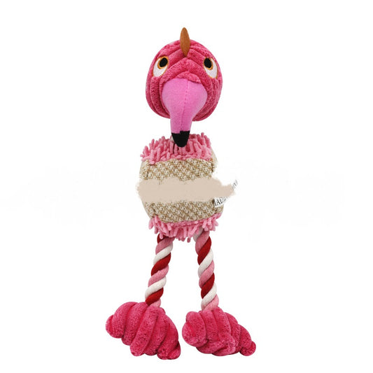 Pet Sound Toy Bird Made of Rope and Three Color Cotton Corduroy. Luxury chic accessories for dogs, cats and pets.