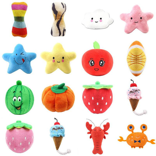 Plush, fruit, cartoon, donuts sound toys for your sweetheart to play. Luxury chic accessories for dogs, cats and pets