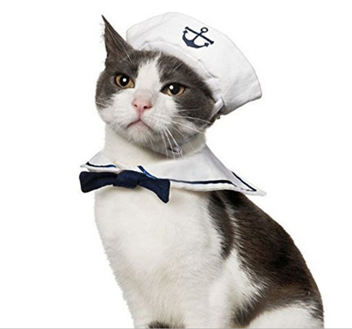 Sailor Costume for your Pet. Costume for Halloween and Carnival. Luxury chic accessories for dogs, cats and pets.
