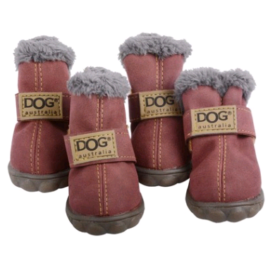 Thick eco-leather snow boots to keep your pet warm. Autumn and winter Luxury chic VIP shoes.
