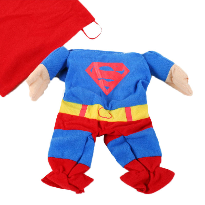 Super Dog costume with red cape for Halloween and Carnival parties. Chic luxury clothing, masks and accessories for dogs, cats and pets.