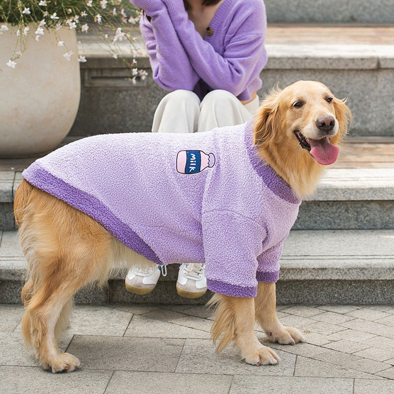 Nice colored fleece sweater, warm and breathable. Luxury chic clothing for your pet plus size.