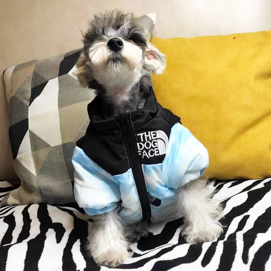 The Dog Face reflective and waterproof jacket for dogs. Luxury chic clothing for your pet.