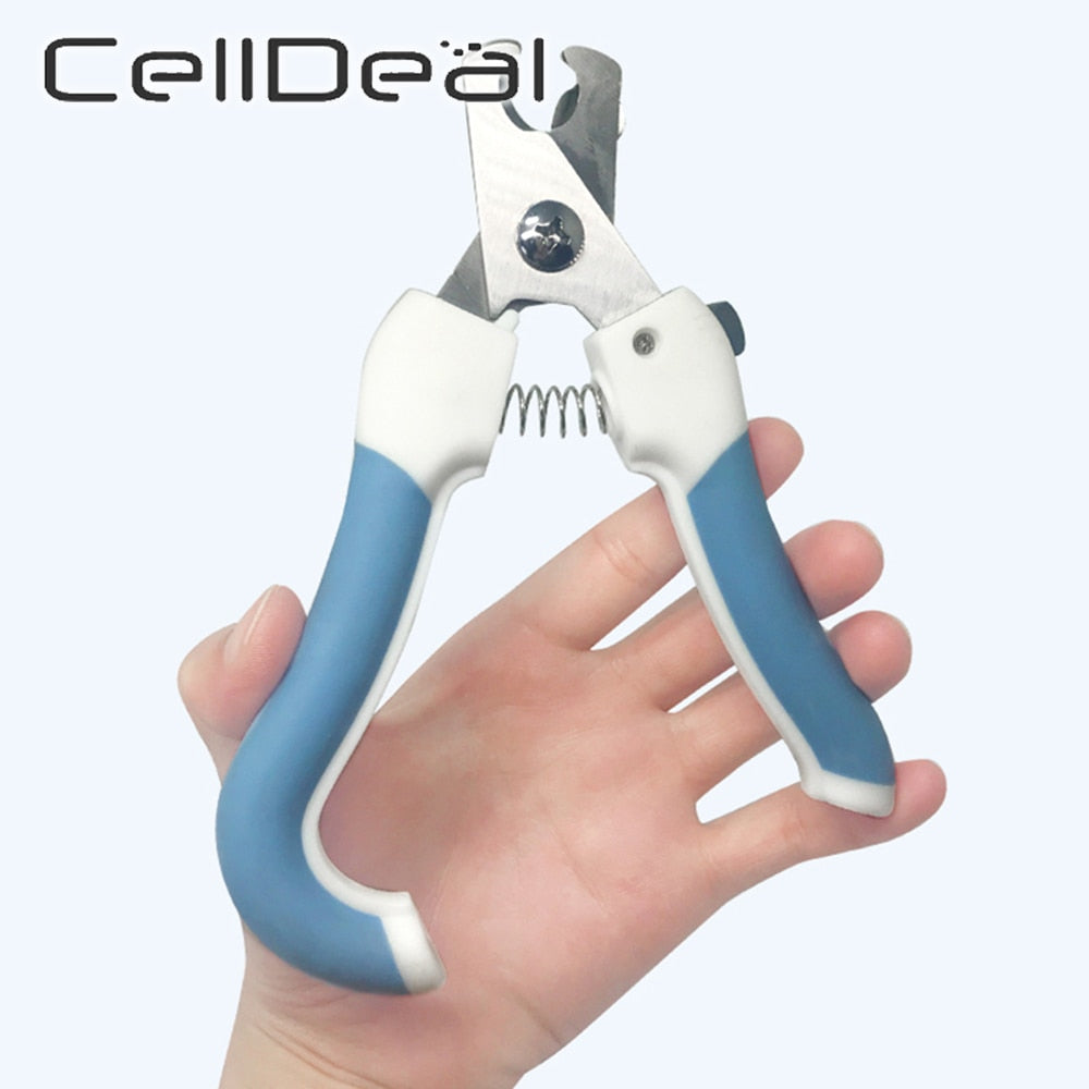 Professional two color stainless steel pet nail clippers.