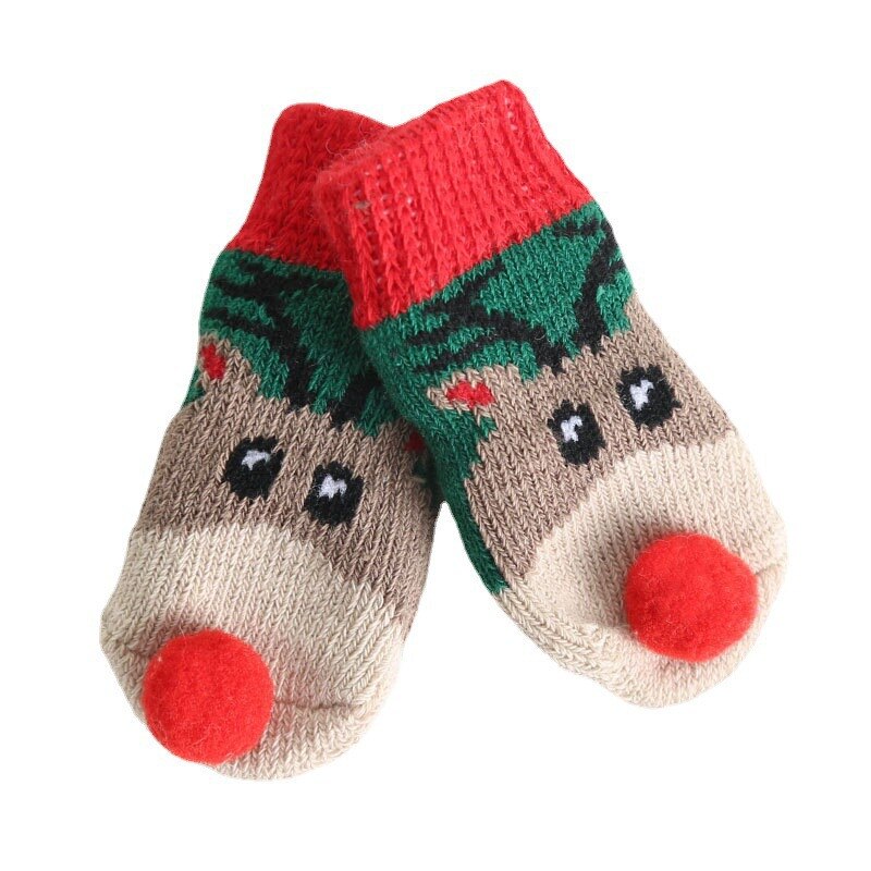 New Dog Christmas Socks for Cute Fall Winter Warmth Scratch-resistant Socks Small Medium and Large Dogs Pet Shoes Accessories