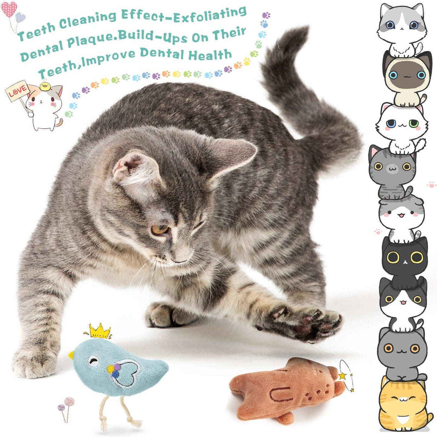 Teeth Cleaning Toy For Cats and Kittens. Pet products. With mint