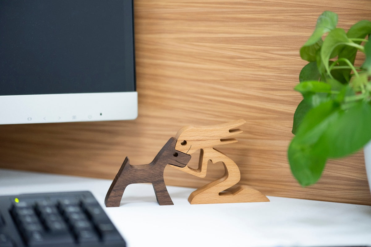 Hand carved wooden sculpture. Desk decorations. Ideal gift for anyone who loves animals.