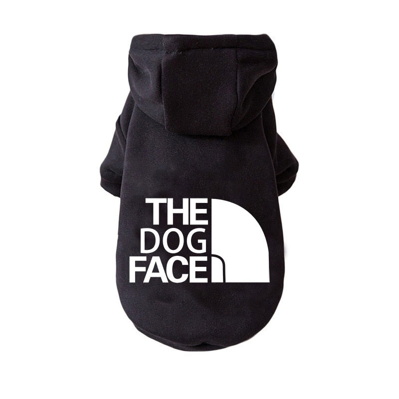 TheDogFace hooded sweatshirt in BLACK color. Luxury chic clothing for your pet.