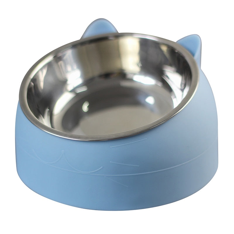 Ciotola in acciaio antiscivolo inclinata per pappa e acqua. Proteggi le vertebre cervicali del tuo pet. Ciotola per cani, gatti e animali domestici.