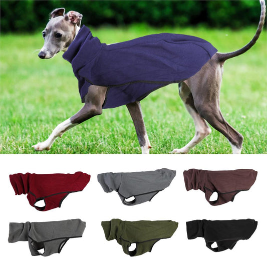 High collar velvet coat for medium and large dogs. Luxury chic clothing for your pet.