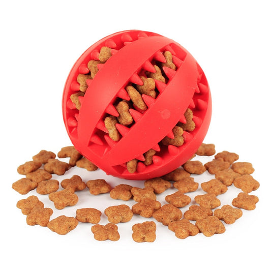 Morbida palla in gomma, interattiva masticabile , mantiene i denti del tuo cane puliti , contenitore di extra criccantini.