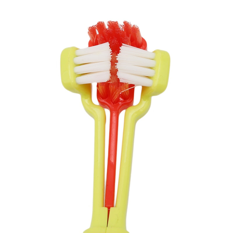 Toothbrush with three heads, finally a deeper oral hygiene! Pet toothbrush.