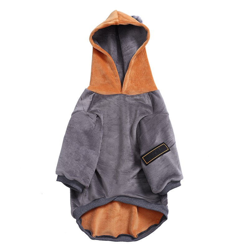 Hooded sweatshirt for large dogs in warm and winter suede. Luxury chic clothing for large dogs.