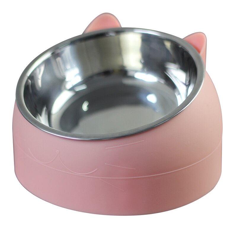 Tilted non-slip steel bowl for baby food and water. Protect your pet's cervical vertebrae. Bowl for dogs, cats and pets.