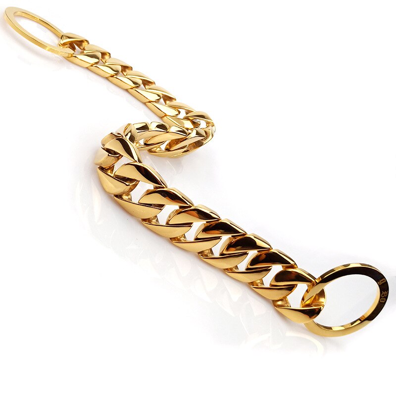 Stunning smooth stainless steel collar. Chain Link. For Doberman, Bulldog, Pitbull, Dogo. For pets.