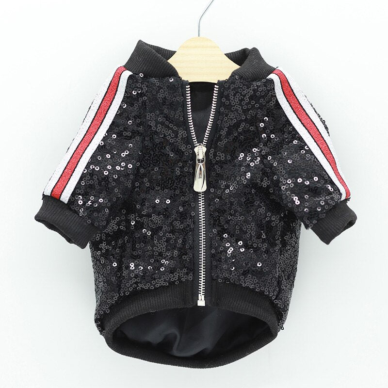 Gorgeous luxury Black vest with sequins for dogs, cats and pets
