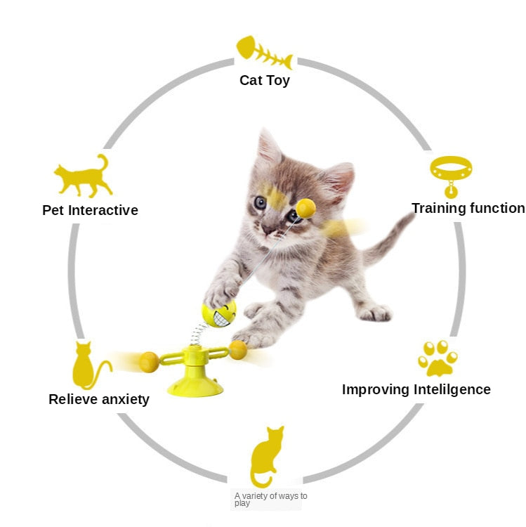 Interactive cat toy, rotating with feathers, crazy !!! Your cat will think of nothing else !!!
