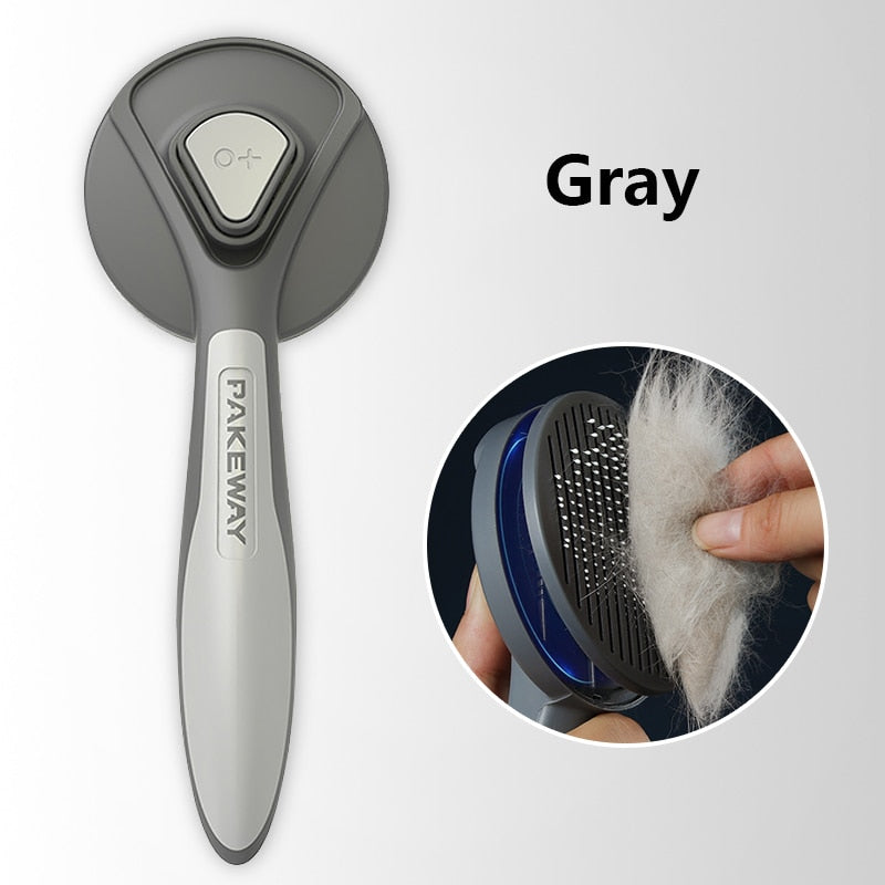Self-cleaning brush for cats - Steel comb. Removes excess animal hair. Luxury chic accessories and clothing for dogs, cats and pets.