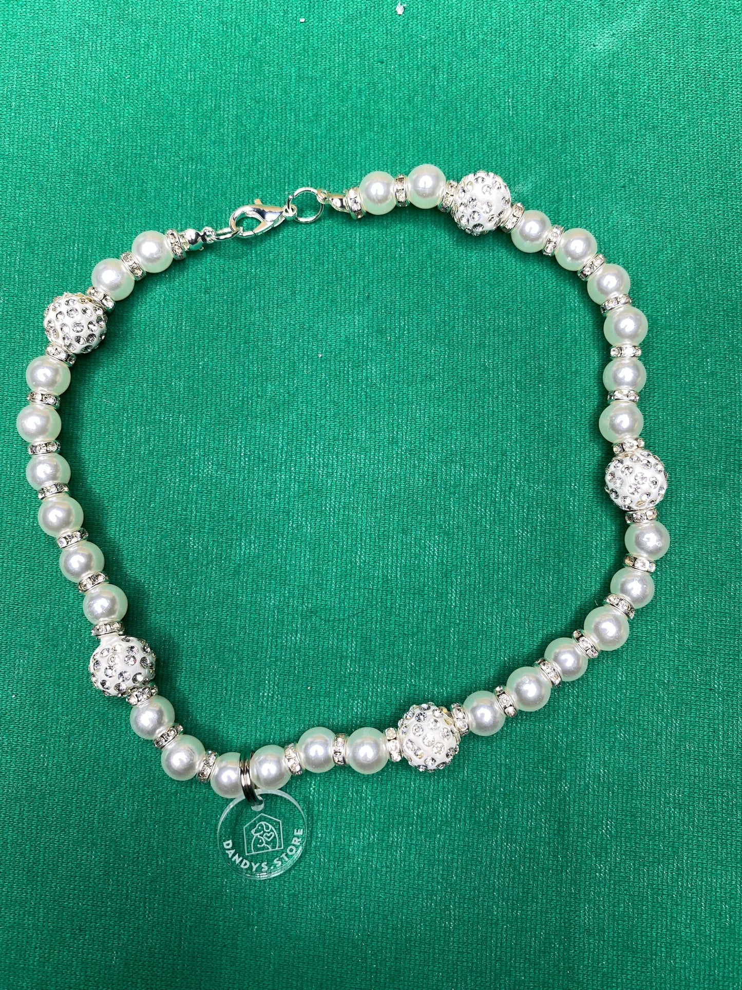Pearl and crystal necklace for your Princess. Handmade with love.