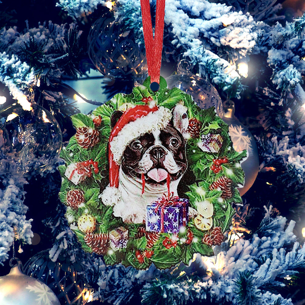 La più bella decorazione per il tuo albero di Natale ! Stupenda creazione artigianale in legno, dipinta a mano con il ritratto del tuo Pet.