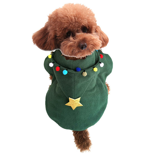 Mantello Di Natale Con Cappuccio . Abbigliamento di Natale per cani, gatti e animali domestici.