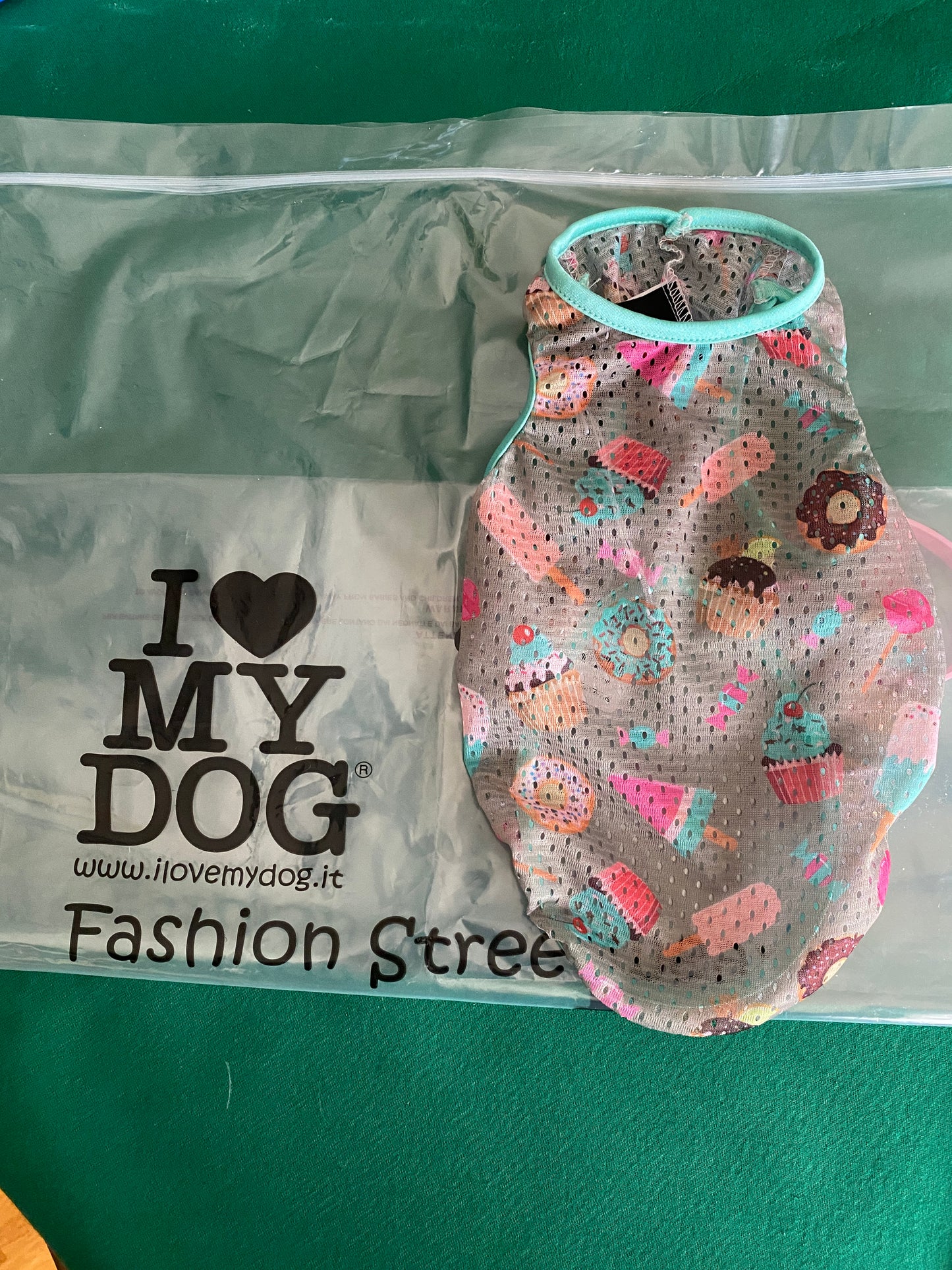 SPARKLING ALL OVER MESH SHIRT - I LOVE MY DOG - SUN PROTECTION TANK